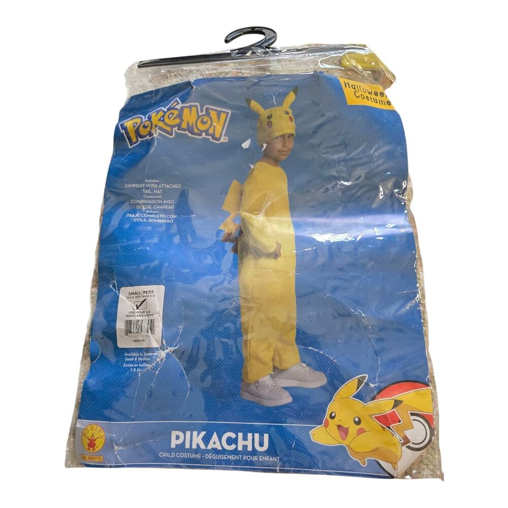 Pokemon Pikachu Costume SZ S 4-6 Rubies Halloween Role Play NO HAT